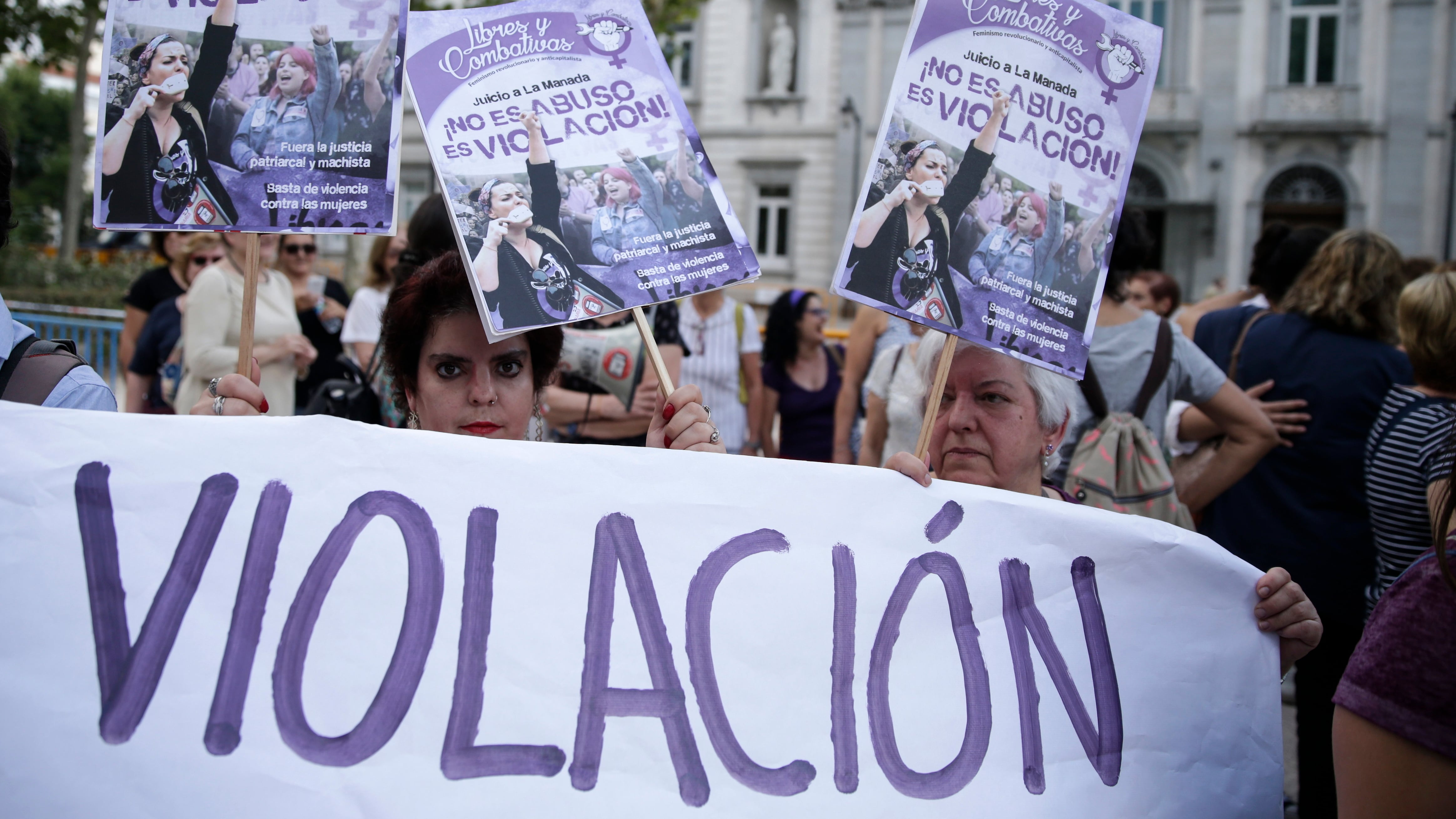Manifestación en Madrid en 2019, cuando el Tribunal Supremo dictó sentencia por el caso de La Manada.