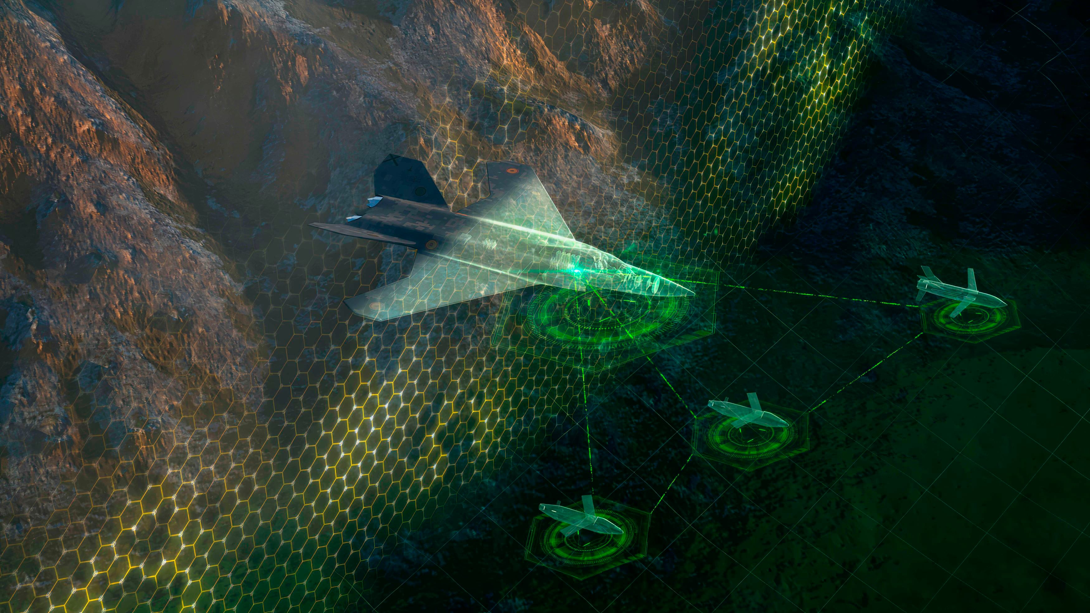 Imagen del programa FCAS (Futuro Sistema Aéreo de Combate) que desarrolla España junto con Alemania y Francia.