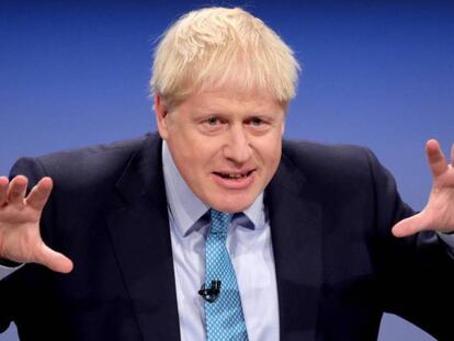 Boris Johnson, durante su discurso este miércoles en Mánchester.