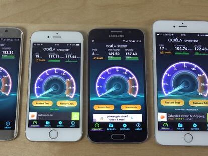 Samsung Galaxy S6 vs S6 Edge vs iPhone 6 vs 6 Plus, ¿cuál tiene el WiFi más rápido?