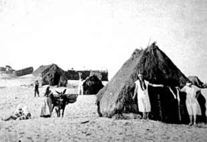 La playa de Punta Umbría a principios del siglo XX.