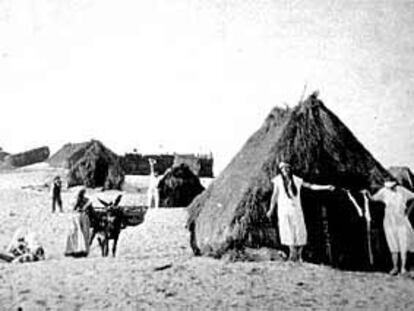 La playa de Punta Umbría a principios del siglo XX.