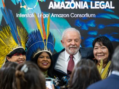 El presidente electo de Brasil, Luiz Inácio Lula da Silva, en el acto sobre la Amazonia celebrado este miércoles en la cumbre del clima de Sharm el Sheij.