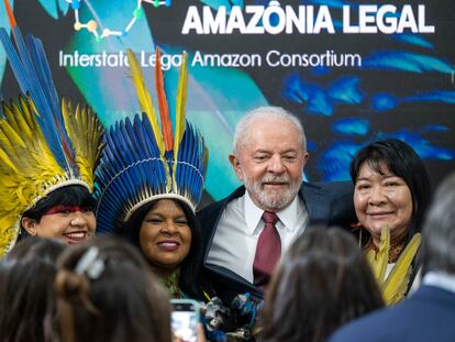 El presidente electo de Brasil, Luiz Inácio Lula da Silva, en el acto sobre la Amazonia celebrado este miércoles en la cumbre del clima de Sharm el Sheij.