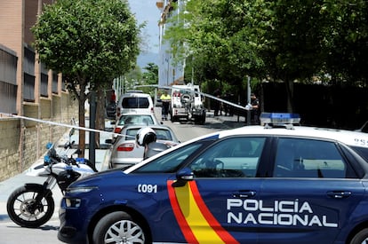 Cordón policial en la zona de Marbella donde fue asesinado David Ávila, 'Maradona', en mayo de 2018.