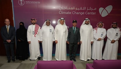 Inauguración del Centro de Cambio Climático de la Universidad de Ciencia y Tecnología Rey Abdalá, en Thuwal (Arabia Saudí), en marzo de 2023.
