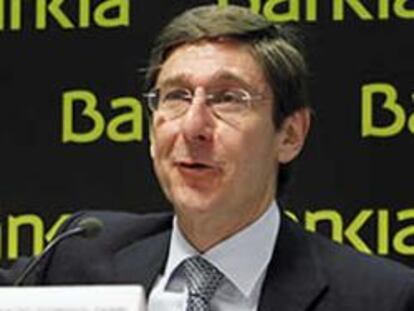 El presidente de Bankia, Jose Ignacio Goirigolzarri, durante una comparecencia ante la prensa