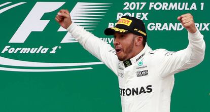 Lewis Hamilton, tras ganar en Silverstone.