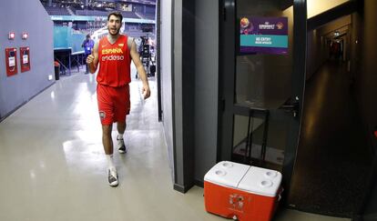 Abrines en el entrenamiento previo al partido ante Montenegro.