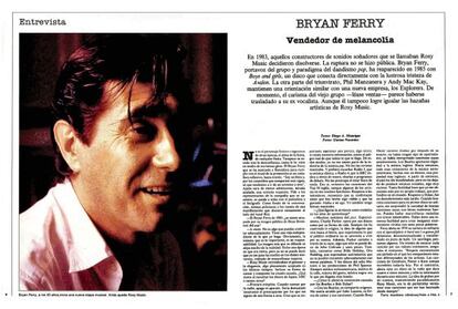 Bryan Ferry. 21-7-1985. Presentaba su primer disco en solitario y el artista derramó lágrimas al recordar la muerte de su padre.