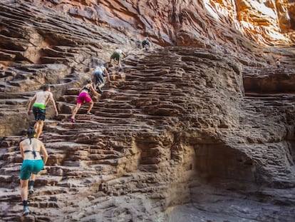 Visitantes del parque nacional del Gran Cañón, en Arizona, Estados Unidos.