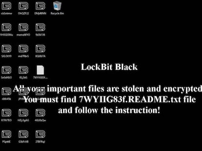 Captura de una "nota de ransom" que aparece en el ordenador cuando uno ha sido hackeado