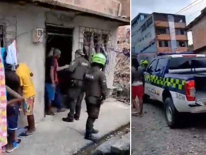 La policía interviene en el sitio del linchamiento de Rodríguez Paz, el 21 de enero en Buenaventura (Colombia).