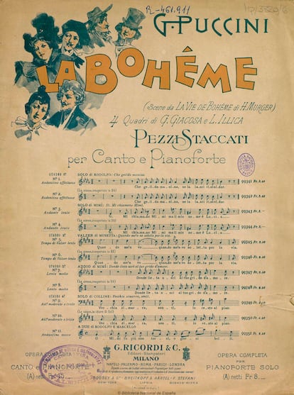 Cuadro de la ópera de  'La bohème' de la Biblioteca Nacional.  