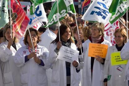 Protesta contra los recortes en sanidad 