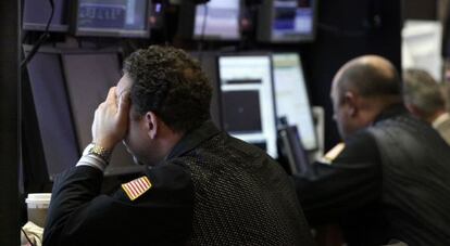 Un operador de Bolsa en Wall Street.