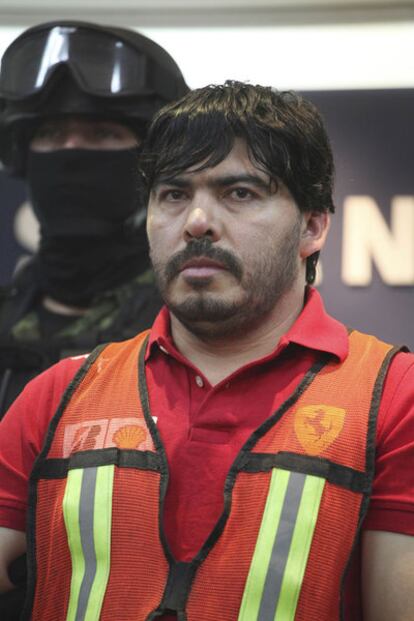 Las autoridades mexicanas presentan a la prensa a Martín Beltrán Coronel, El Águila, uno de los dirigentes del cartel de Sinaloa