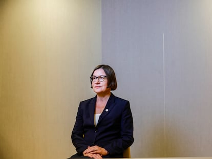 Mirjana Spoljaric, president of the International Committee of the Red Cross, during the interview in Madrid, June 5.