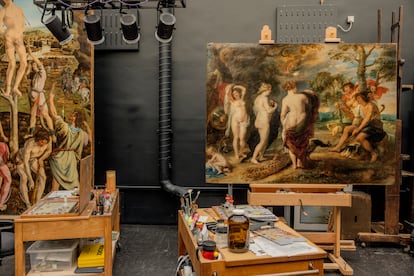 'El juicio de Paris' de Rubens en el taller de restauración de la National Gallery de Londres