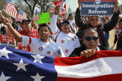 Jornaleros de Palm Beach (Florida) se manifiestan en Washington por la reforma migratoria