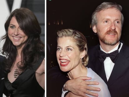 A la izquierda, Jeff y MacKenzie Bezos; derecha, Linda Hamilton y James Cameron.