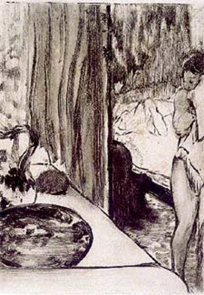 <i>Mujer desnuda secándose el cuerpo,</i> de Edgar Degas (hacia 1879).