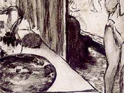 <i>Mujer desnuda secándose el cuerpo,</i> de Edgar Degas (hacia 1879).