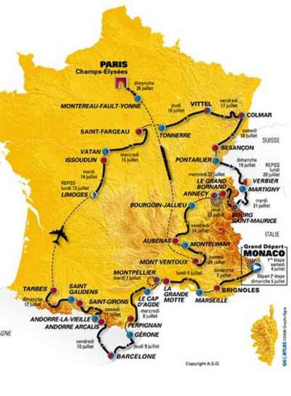 Recorrido del Tour de Francia 2009