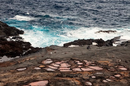 Vistas de las salinas del Bufadero, declaradas Bien de Interés Cultural, en Arucas.