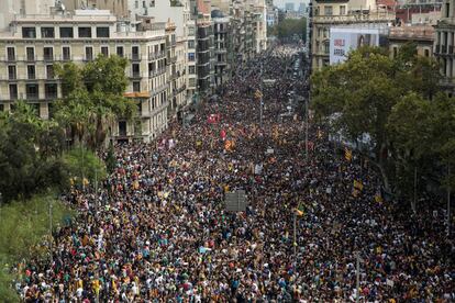 Manifestación de apoyo al paro general el 3 de octubre.