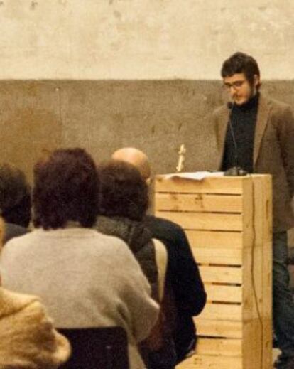 Lorenzo García-Andrade durante la presentación de 'La Grieta' en Madrid.