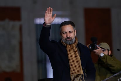 Abascal durante una manifestacin de apoyo al venezolano Edmundo Gonzlez el jueves en Madrid.