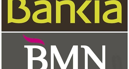 Logos de Bankia y del Banco Mare Nostrum (BMN)