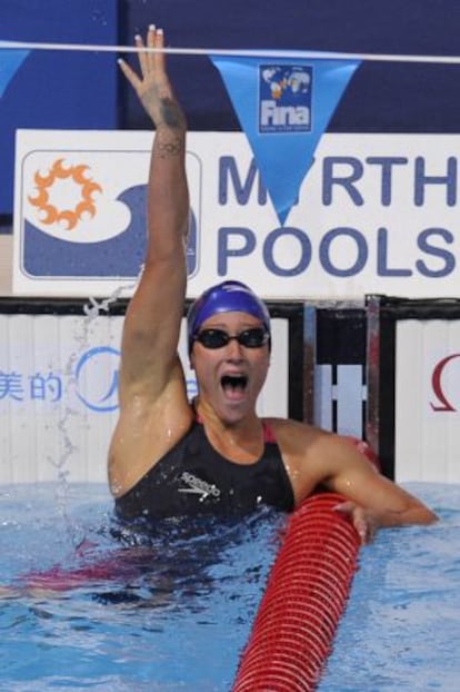 Mireia Bemonte celebra la medalla de bronce