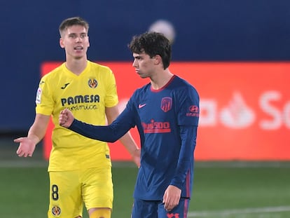 João Félix celebra el gol que marcó en el Villarreal-Atlético del pasado domingo.  (Photo by JOSE JORDAN / AFP)