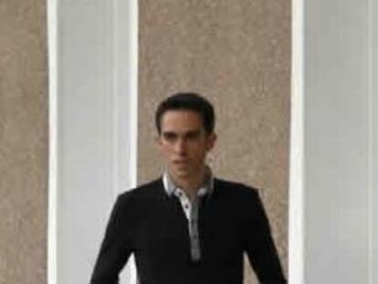 Alberto Contador, a su llegada este martes a un estudio de televisión para ser entrevistado