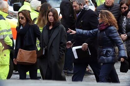 Francesca Fioretti, compañera de Davide Astori, antes del comienzo del funeral.