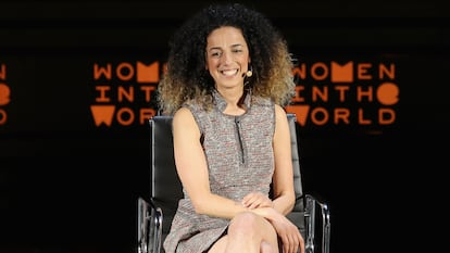 Masih Alinejad, durante una conferencia en Nueva York