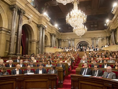 Vista de la sesión en el pleno del Parlament.