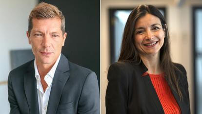 Marc Calabia, ex consejero delegado de Pronovias, y Cristina Alba, su sustituta al frente de la compañía de moda nupcial.