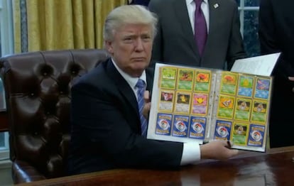 Enorme colección de cartas Pokémon la del amigo Trump