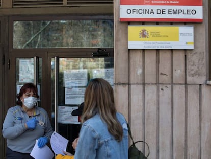 Una oficina de empleo en el barrio de Canillas, en Madrid.