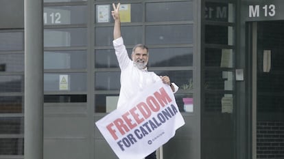 Jordi Cuixart cuando salió de la prisión de Lledoners en junio de 2021.