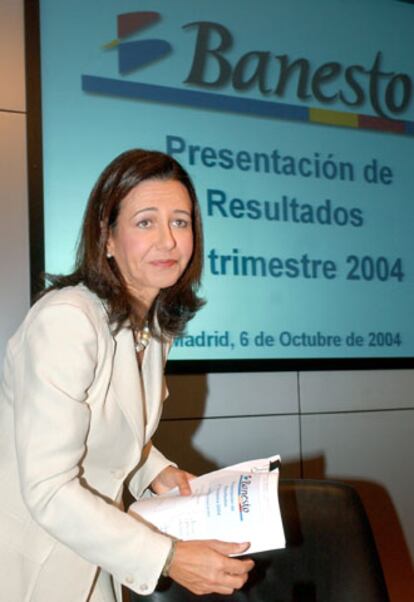 Ana Patricia Botín en la presentación de los resultados trimestrales de Banesto.