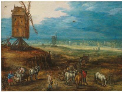 'Paisaje con molinos de viento' (1606-1608), de Jan Brueghel el Joven (Museo del Prado). 