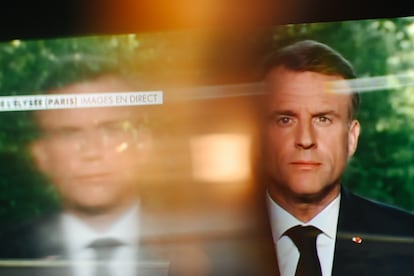 Emmanuel Macron se dirigió el 9 de junio a los franceses por televisión, tras su derrota en las elecciones europeas, para disolver la Asamblea Nacional y adelantar las legislativas.