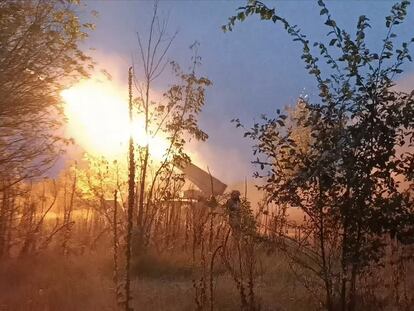 Batería de cohetes grad dispara contra posiciones rusas, el 31 de agosto en Kupiansk.