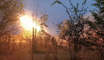 A Grad rocket battery fires at Russian positions on August 31 in Kupiansk.