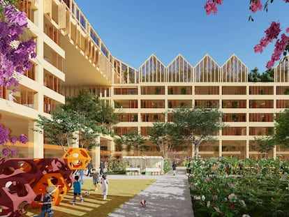 Imagen virtual de las viviendas de Vicente Guallart, ganador de un concurso para construir un conjunto de viviendas para 3. 000 personas en Xiong' an, a 100 kilómetros de Pekín.