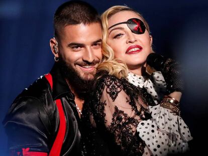 Maluma y Madonna, en una actuación en Las Vegas el pasado 1 de mayo.